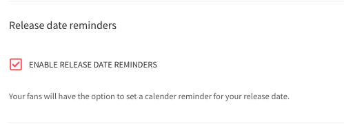 enable release date reminders