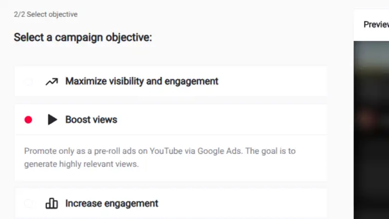 Select Campaign Objective