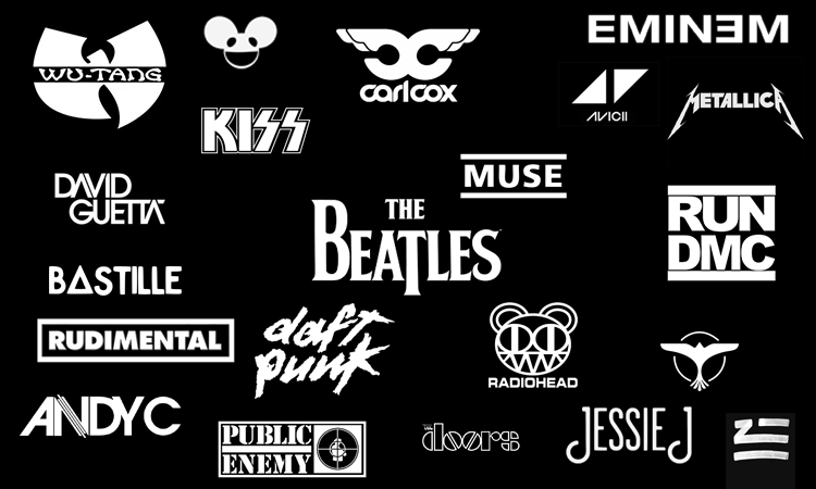 pop music artist logos