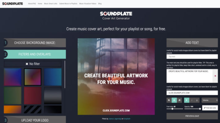 Create playlist artwork at cover.soundplate.com